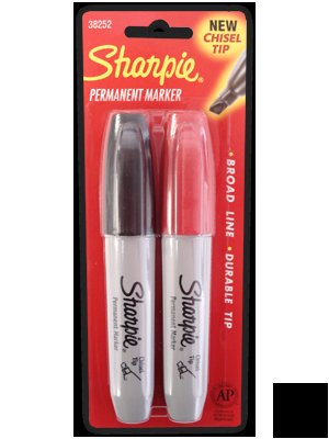 12 sharpie black & red chisel tip permanent markers