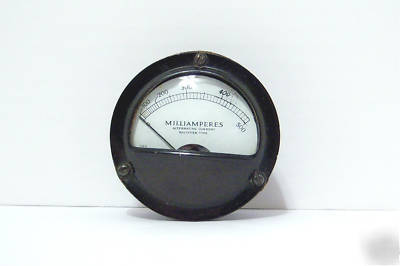Marion 0-500 a.c. milliamperes meter ma rectifier works