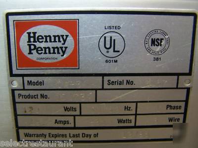 No henny penny cw-3 counter top display warmer