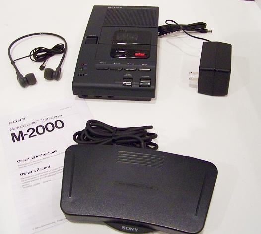 Sony m-2000 microcassette transcriber/recorder