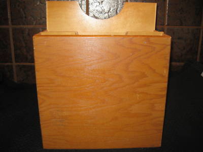 Vintage wood desk top file letter paper tray divider 
