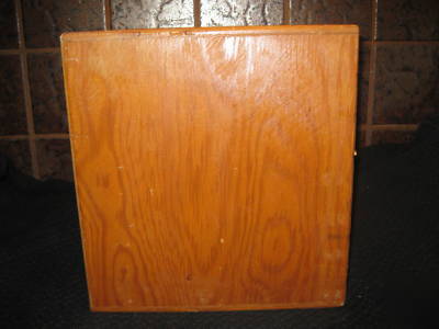 Vintage wood desk top file letter paper tray divider 