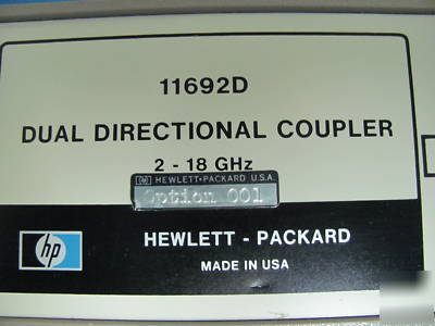 Hp agilent 11692D 2-18 ghz dual directional coupler 