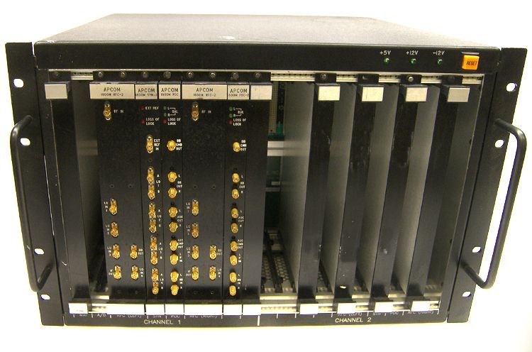 Apcom mxi vme vxi chassis with cards mupac microdyne