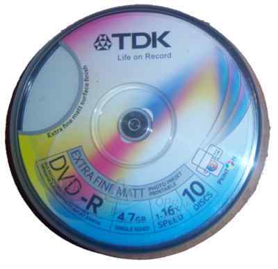 10 tdk discs blank dvd dvd-r printable 16X free del