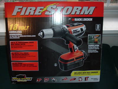 Black & decker 18V firestorm hammerdrill, 2 batt, case