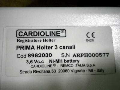 Cardioline prima holter analysis system, 3 canoli,italy