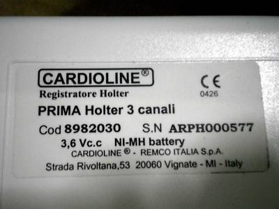 Cardioline prima holter analysis system, 3 canoli,italy