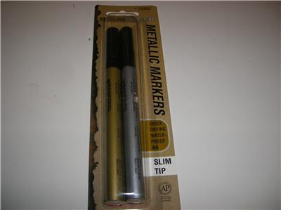 6 pack sanford slim tip metallic gold and silver marker