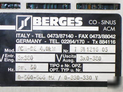 Berges acm-D2 ac inverter 4 kw berges ac inverter acm