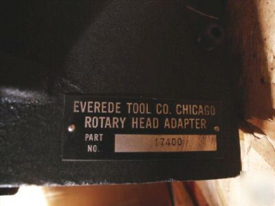 Everede rotary head die makers attachment bridgeport