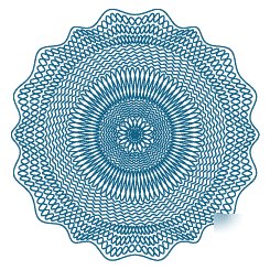 Guilloche borders, rosettes and backgrounds.