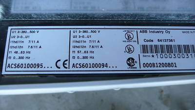 Abb vfd drives/parts acs 601 