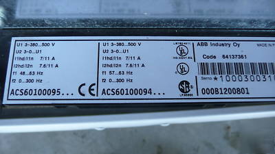 Abb vfd drives/parts acs 601 