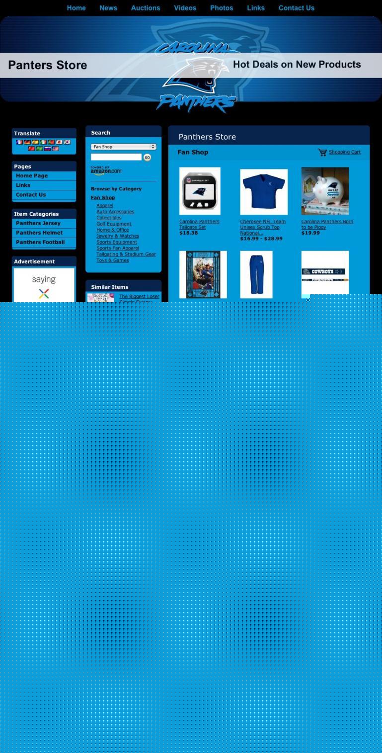 Nfl carolina panther football website business for sale
