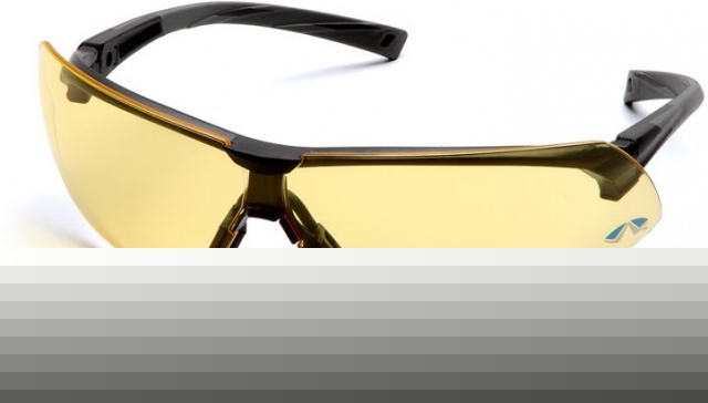 Pyramex onix safety glasses - amber lens, black frame
