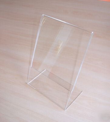 4 x A6 perspex acrylic price label photo display stands
