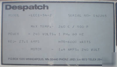 Despatch LCC1-54-2 oven