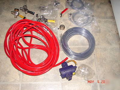 Lot of draft beer dispensing taps hoses clamps 