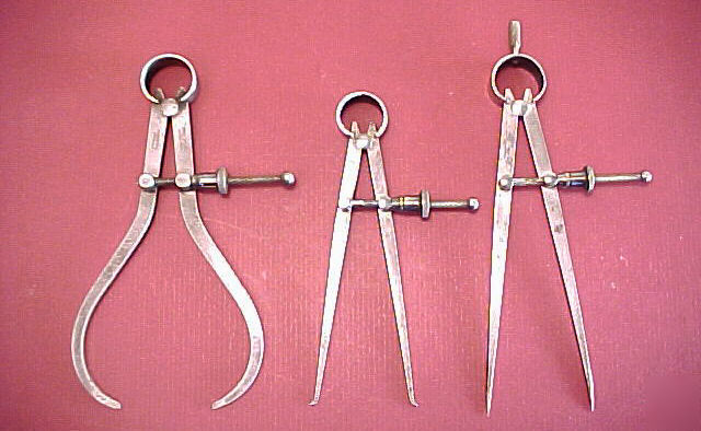 Starrett & athol machine calipers, dividers *set of 3*