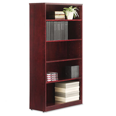 Verona veneer series bookcase, 5 shelves mahogany
