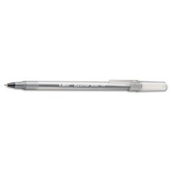 New round stic ballpoint pen, translucent barrel, bl...