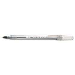 New round stic ballpoint pen, translucent barrel, bl...