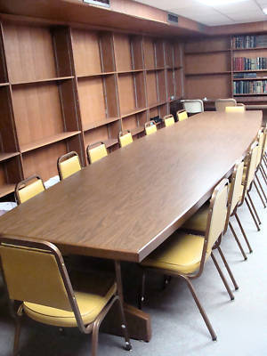 16' solid dark wood executive meeting/conference table