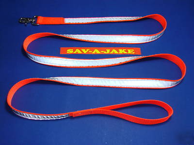 Firefighter/usar k-9 reflective dog leash sav-a-jake