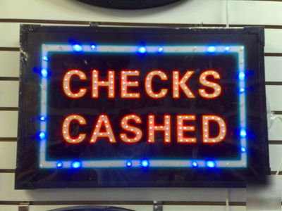 Led neon bright motion check cashed sign/13