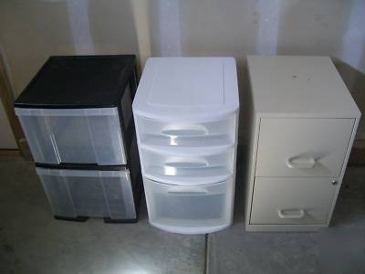 Lot of (3) miscellaneous drawer letter file cabinets
