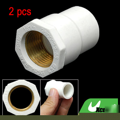 2 watertight pvc pipe hose adapter screw socket 3/4