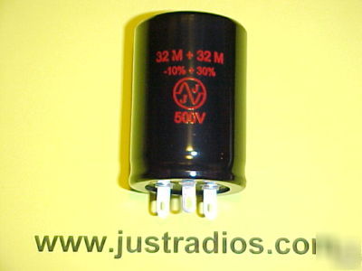 32UF+32UF at 500V jj can electrolytic capacitors: qty=4