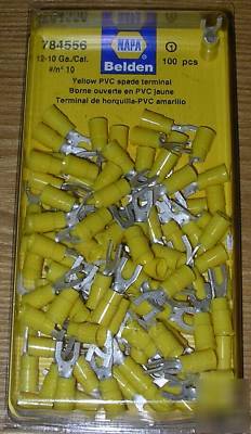 Lot (12) 100PC packs napa 12-10 spade terminals #784556