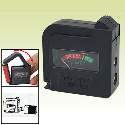 Mini self-powered battery voltage checker tester black