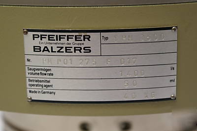 Pfeiffer balzers turbo pump tph-1500 tpu vacuum leybold