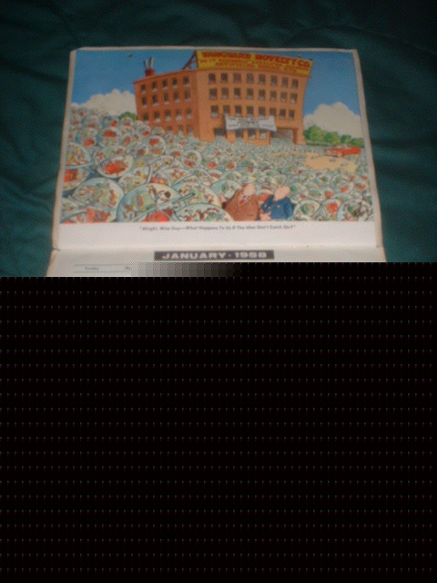 '58 honeywell instruments calendar cartoon illustration