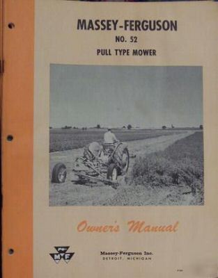 1959 massey ferguson 52 sickle mower owner's manual