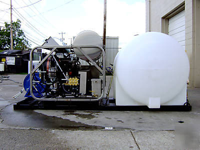 Diesel powered hot water pressure washer, steam