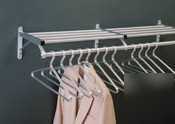 Satin aluminum wall mounted 1 shelf coat rack - 72