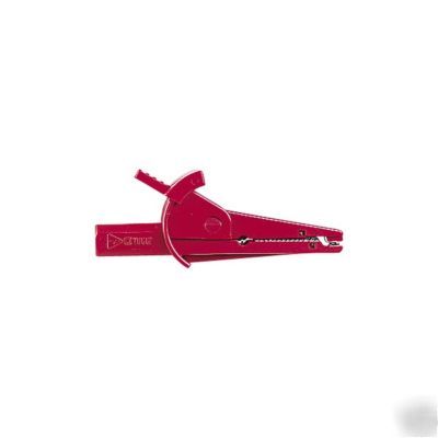 Single pole 4MM shrouded crocodile clips red x 1