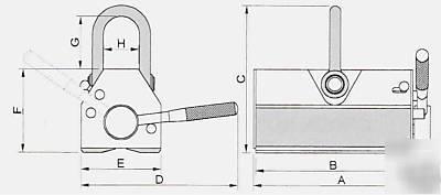 Vertex avml-600 permanent magnetic lifter 1320 lb cap