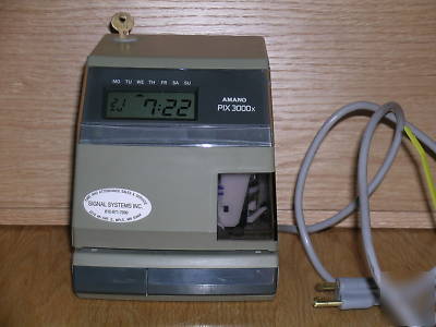 Electronic time clock recorder amano pix 3000 