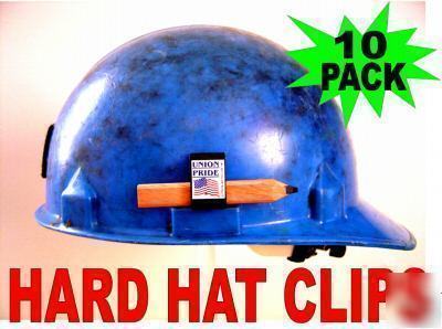 10 pack hard hat pencil holder clips carpenter plumber