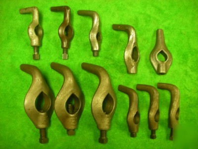 11 assorted lathe dog carrier drive clamp bent leg tail