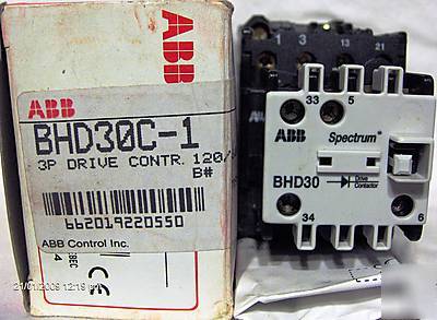 Abb BHD30C-1 dc drive control contactor 120V coil 