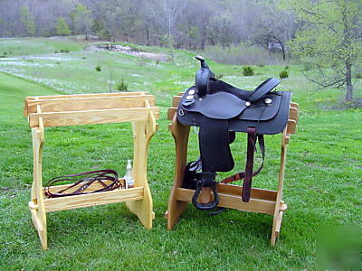 Amish crafted pine saddle rack stand - no tool assembly