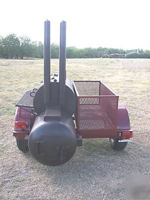 Custom bbq and charcoal grill trailer mounted 