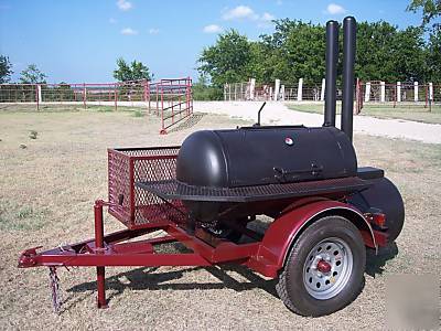 Custom bbq and charcoal grill trailer mounted 