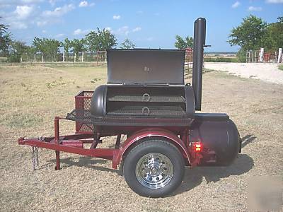 Custom bbq and charcoal grill trailer mounted 